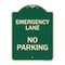 Signmission Emergency Lane No Parking Heavy-Gauge Aluminum Architectural Sign, 24" x 18", G-1824-24109 A-DES-G-1824-24109 - alternate 1